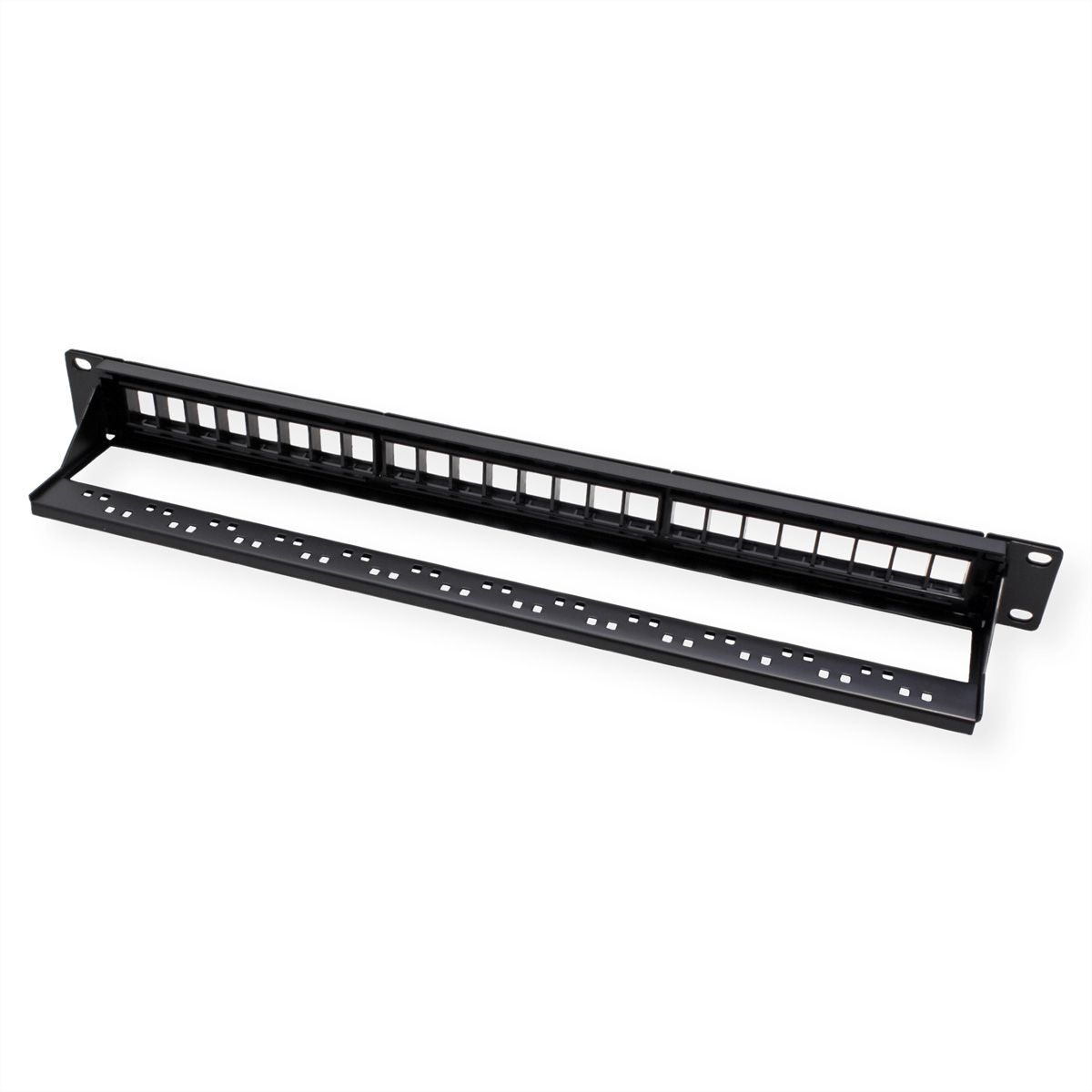 VALUE Panneau de brassage 19" pour keystones, 24 ports, 1U, non-blindé, noir