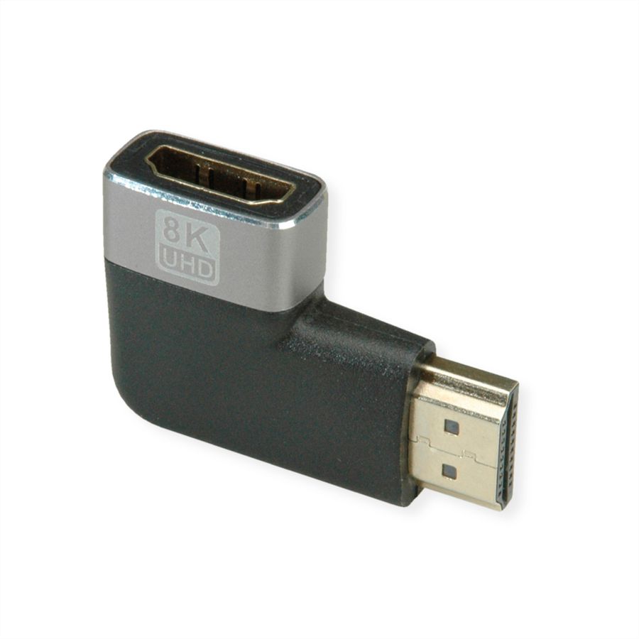 ROLINE Adaptateur HDMI, 8K, HDMI M/F, coudé à 90°