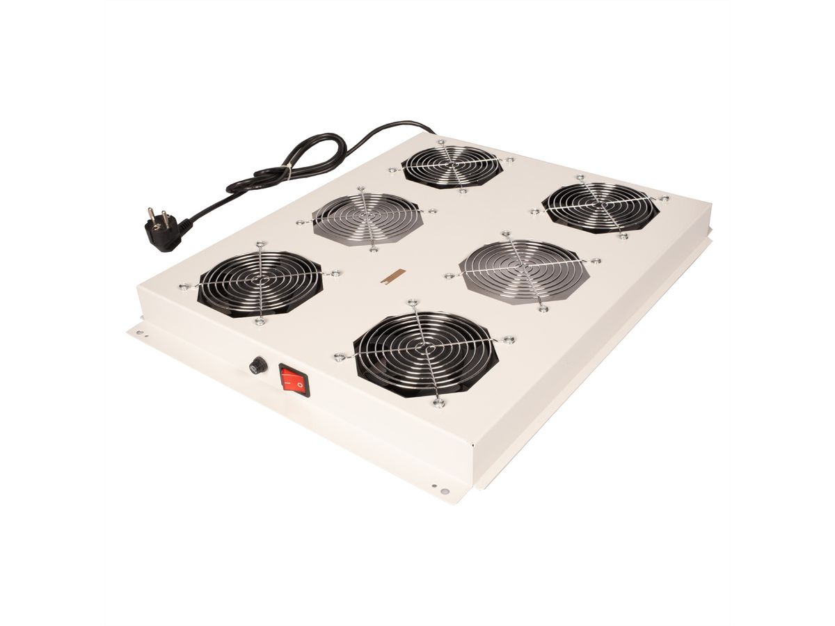 ROLINE 19" Unité de ventilation de toit, 4 ventilateurs, ON/OFF, pour baie serveur par série, gris