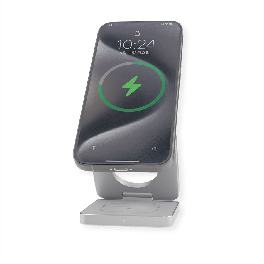 ROLINE Station de charge à induction 3-en-1, pliable, pour appareils APPLE