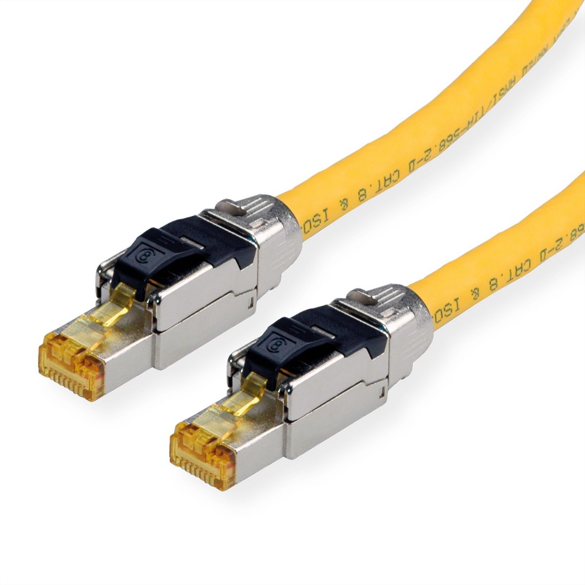 ROLINE Cordon Cat.8 (Classe I) S/FTP (PiMF), solide, LSOH, PoE, jaune, 3 m