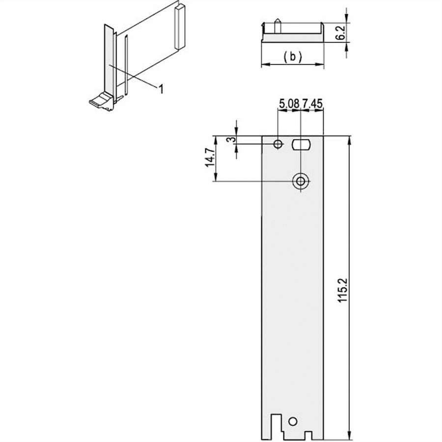 SCHROFF Unité enfichable, face avant profilée en U, pour IEL, IET, poignée type 2, blindable, 3 U, 12 F, rear I/O, 2,5 mm, alu, anodisé avant, conducteur arrière
