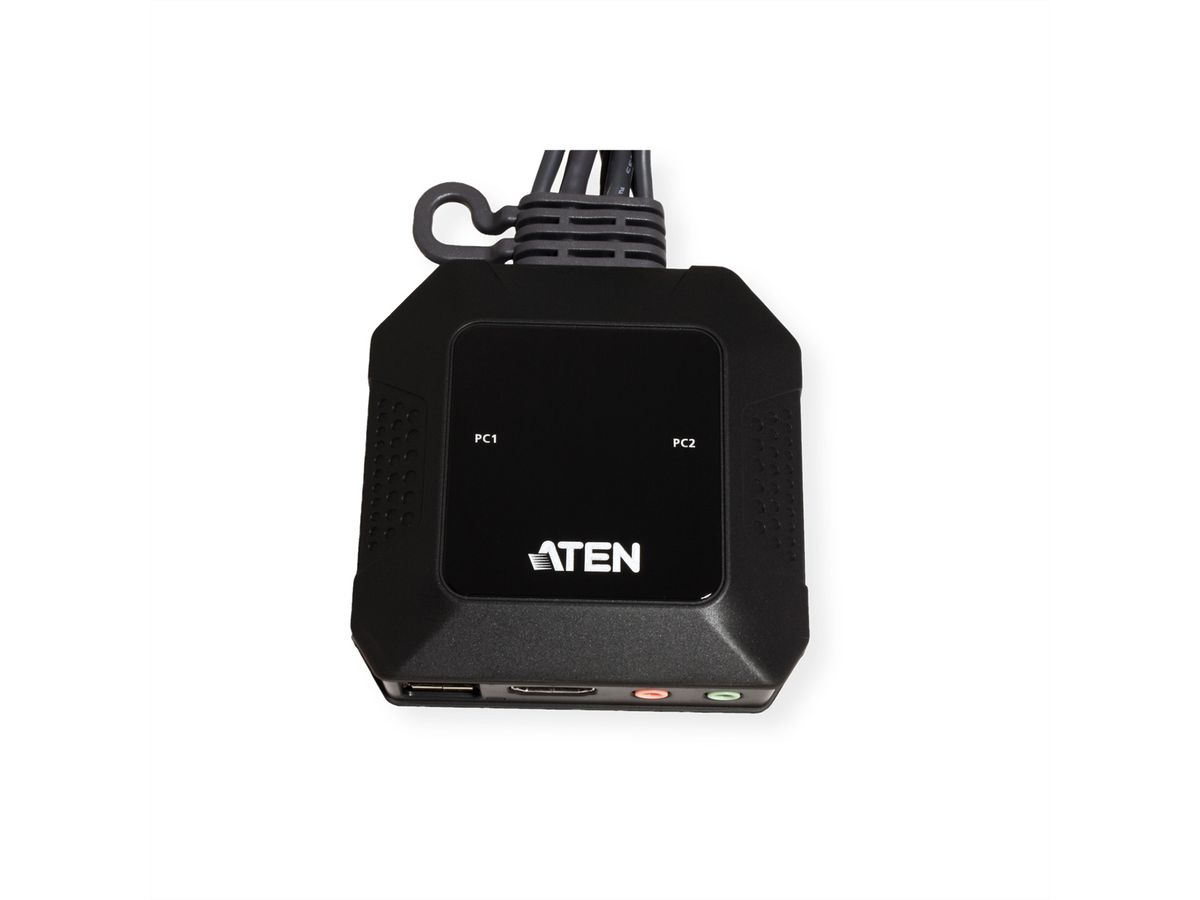 ATEN CS22H Commutateur KVM câble HDMI 4K USB 2 ports avec sélecteur de port distant