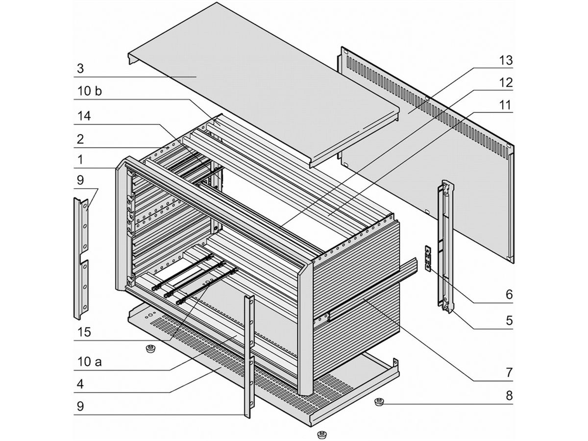 Mallette de bureau complète PropacPRO SCHROFF, blindée, 3 U, 42 HP, 266 mm