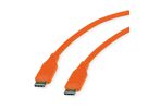 ROLINE Câble USB 2.0, C–C, M/M, silicone, 60W, orange, 1 m