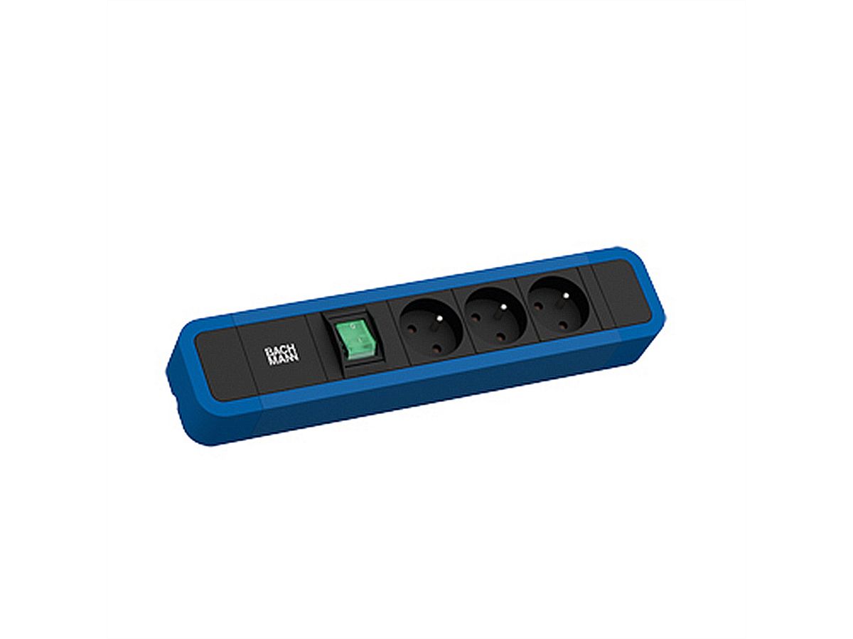 BACHMANN PRIMO 2 3xUTE 1xinterrupteur 2,0m CEE7/7 RAL5010