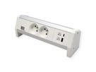 BACHMANN DESK 2xUTE 1xUSB A/C 22W GST18 RAL9010