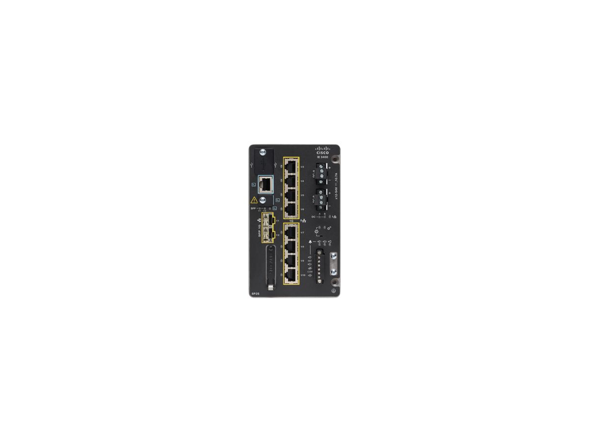 Cisco Catalyst IE3400 Géré L2/L3 Gigabit Ethernet (10/100/1000) Connexion Ethernet, supportant l'alimentation via ce port (PoE) Noir