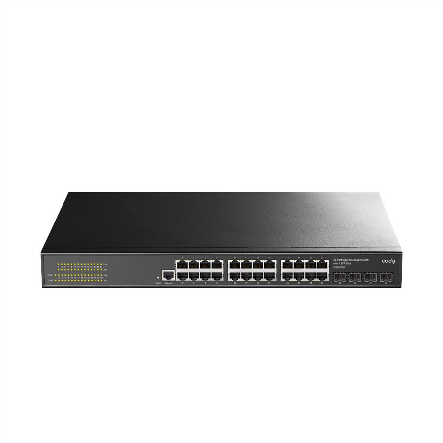 CUDY GS2024S2 Switch Gigabit 24 ports de couche 2 géré, avec 4 emplacements SFP Gigabit
