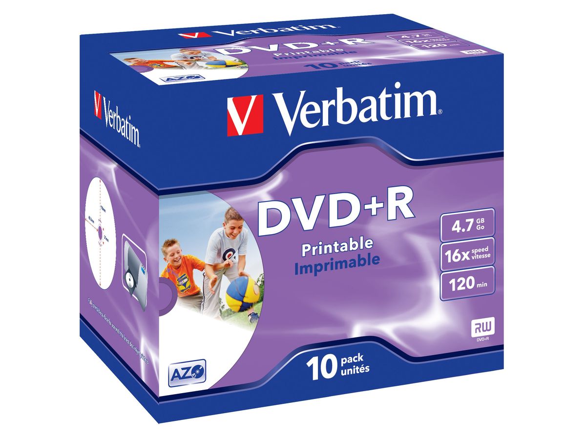 Verbatim 43508 DVD vierge 4,7 Go DVD+R 10 pièce(s)