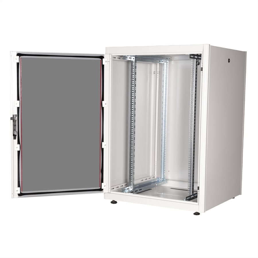 ROLINE 19" Baie réseau Basic 22U, 800x800 LxP Porte verre gris
