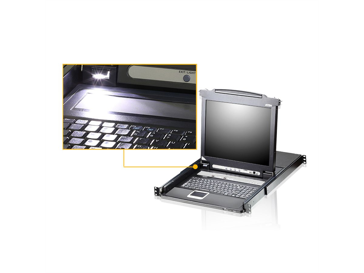 ATEN CL5716iN Commutateur KVM LCD VGA PS/2-USB 16 ports sur IP, FR-Layout