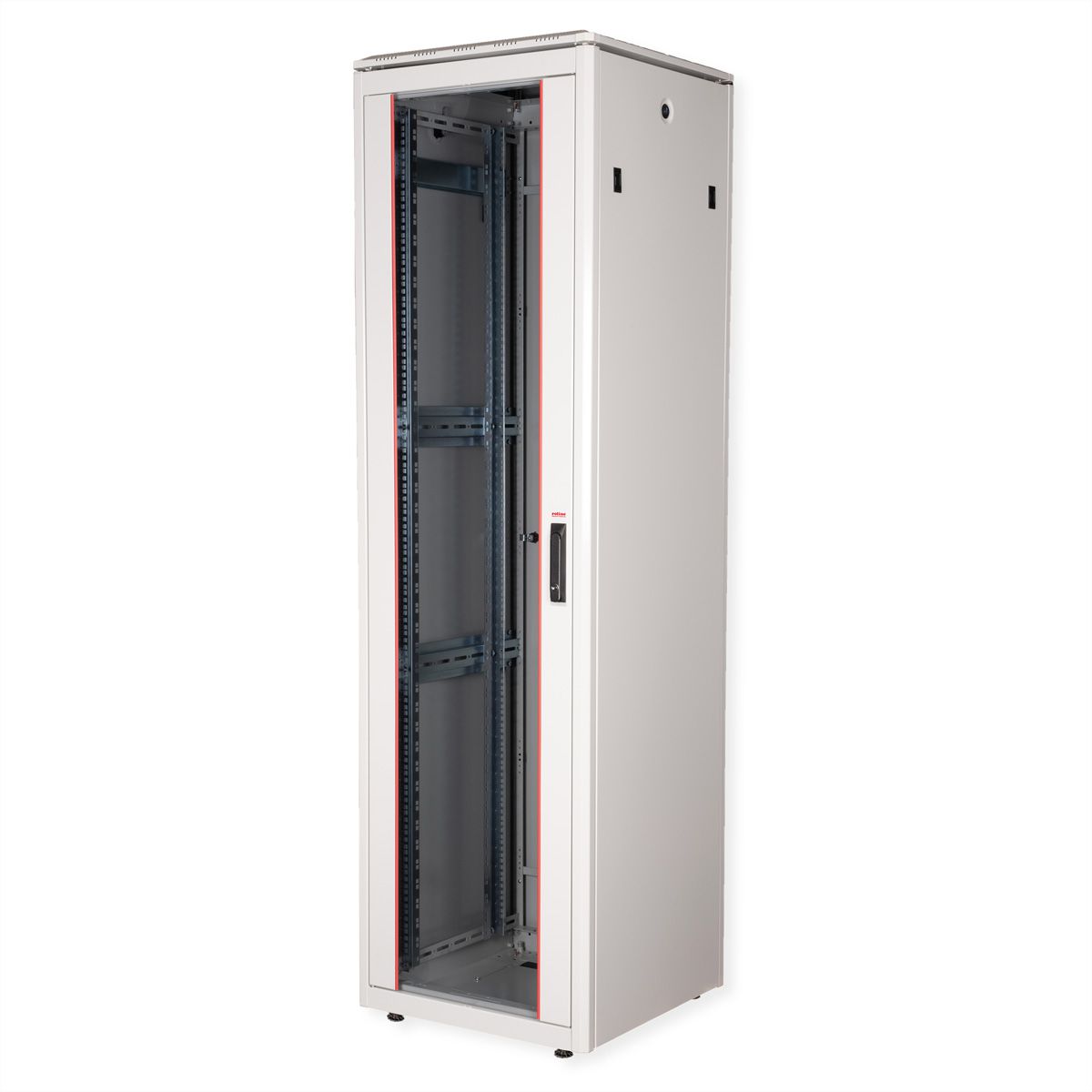 ROLINE 19" Baie réseau Pro 42U, 600x600 LxP Porte verre gris