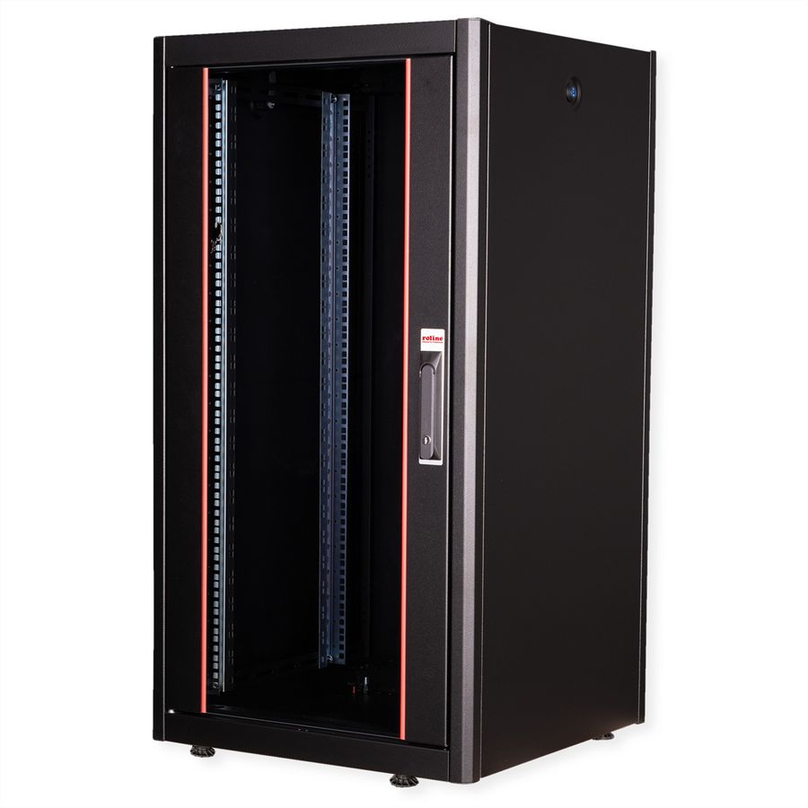 ROLINE 19" Baie réseau Basic 22U, 600x600 LxP Porte verre noir