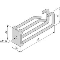 Oeillet de câble SCHROFF, double, acier, 30W 80D