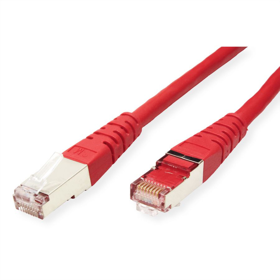 Cordon ROLINE Cat.6 (Classe E) S/FTP (PiMF), rouge, 1 m