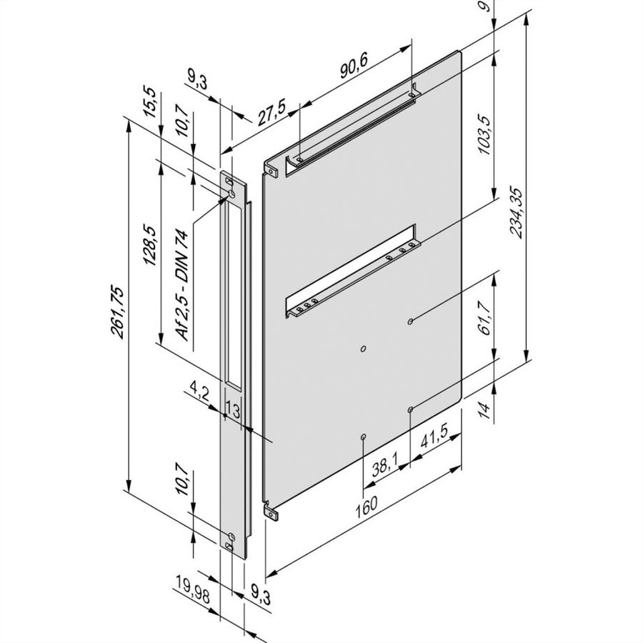 SCHROFF CPCI Module pour unité d'entraînement Slim Line CD/DVD, HD 1x 2,5", 6 U, avec face avant