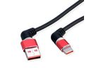 ROLINE Câble USB 2.0, C-A, M/M, rotation à 360°, rouge/noir, 2 m