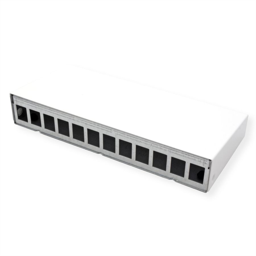 METZ CONNECT  Keystone boîtier en saillie 12 ports blanc pur, non équipé