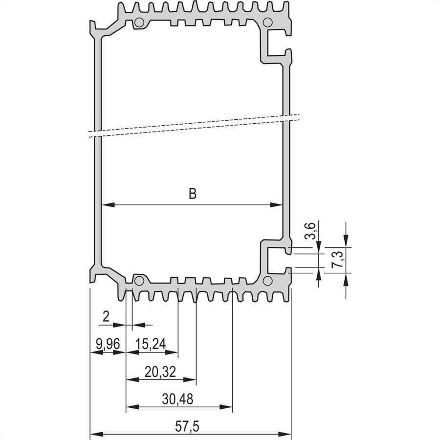 SCHROFF HF Châssis type Unité enfichable Tube de corps, 12 HP, pour circuit imprimé de 220 mm de profondeur