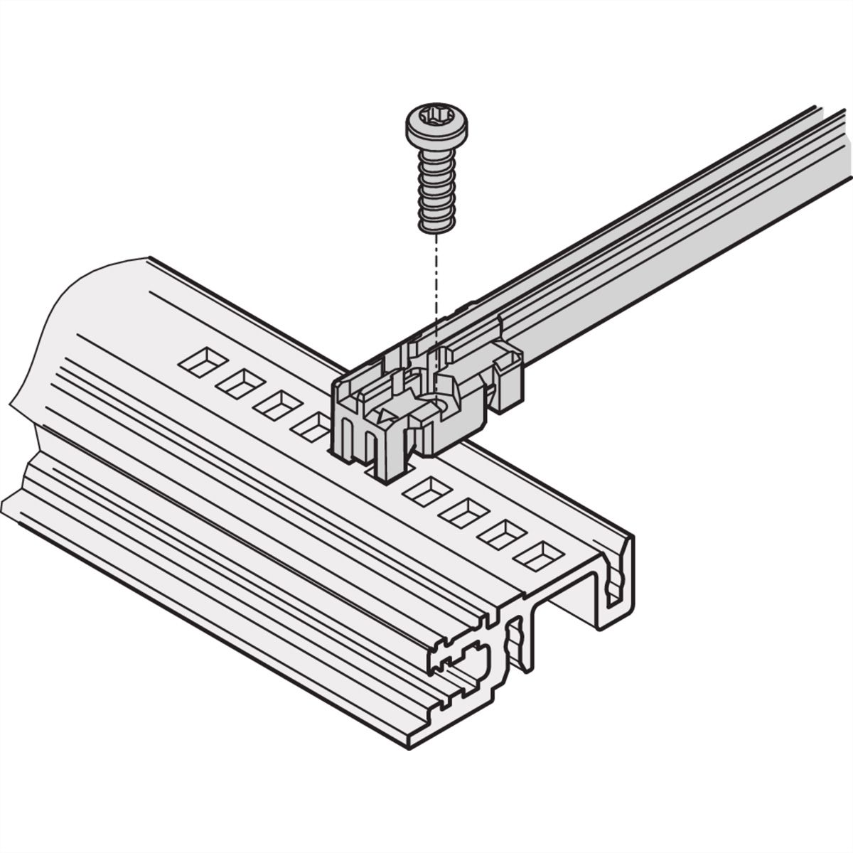 Accessoire pour rail de guidage SCHROFF, renforcé, PC, 160 mm, largeur de rainure 2 mm, rouge