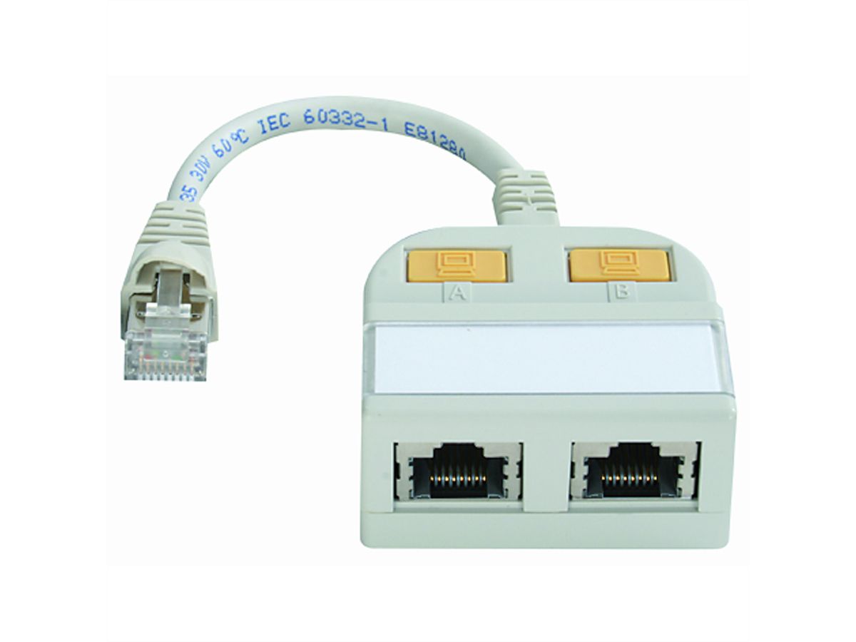 TELEGÄRTNER Adaptateur modulaire en T, sorties 2x 10BaseT