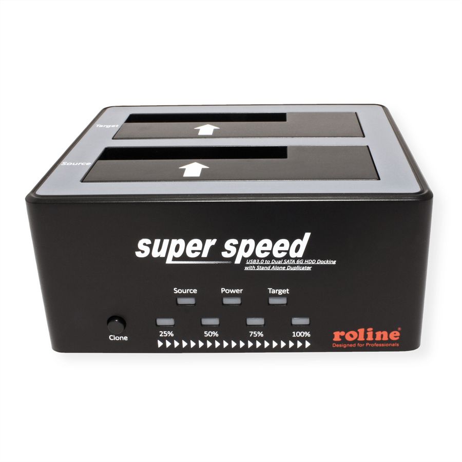 ROLINE Station d'accueil HDD/SSD 2.5" / 3.5" SATA, USB 3.2 Gen 1, fonction Copie
