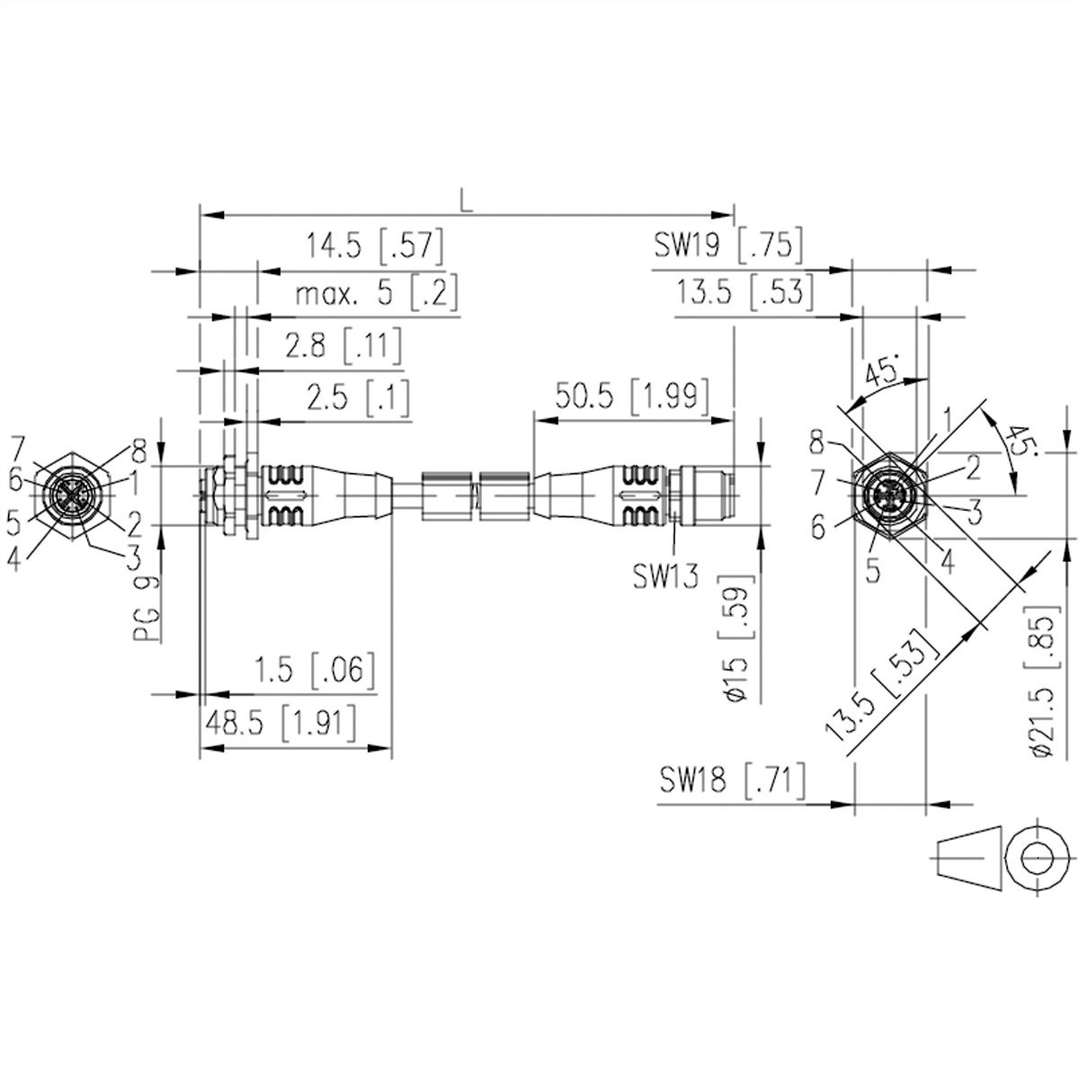 METZ CONNECT Câble Ethernet industriel M12 M/F, codage X, 5 m