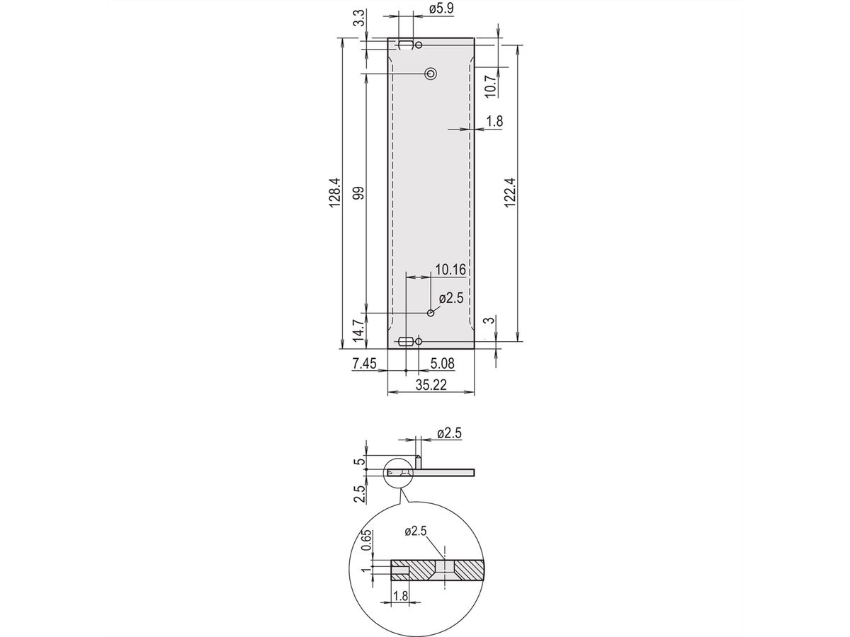 SCHROFF HF cadre type unité enfichable panneau avant, Refrofit blindage avec joint en acier, 3 U, 7 HP