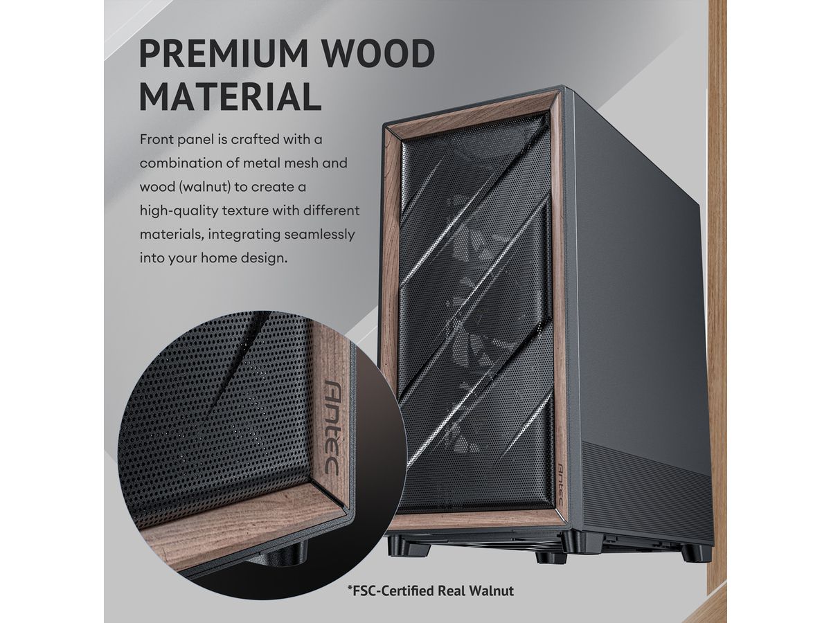 ANTEC FLUX Boîtier PC Midi Tower Gaming ATX, noir