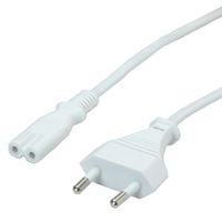 VALUE Cordon secteur bipolaire, blanc, 1 m