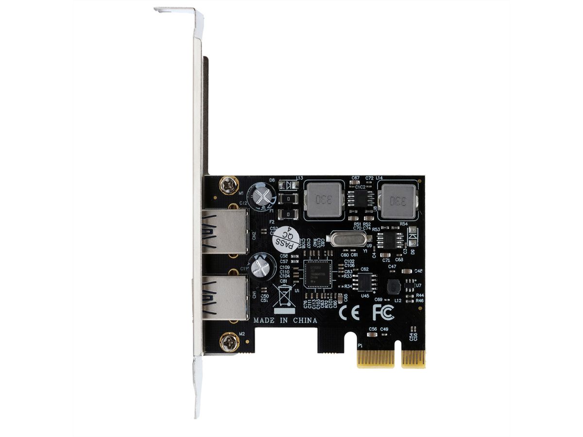 EXSYS EX-11192 Carte PCIe 2 ports USB 3.2 Gen 1 avec Self Power