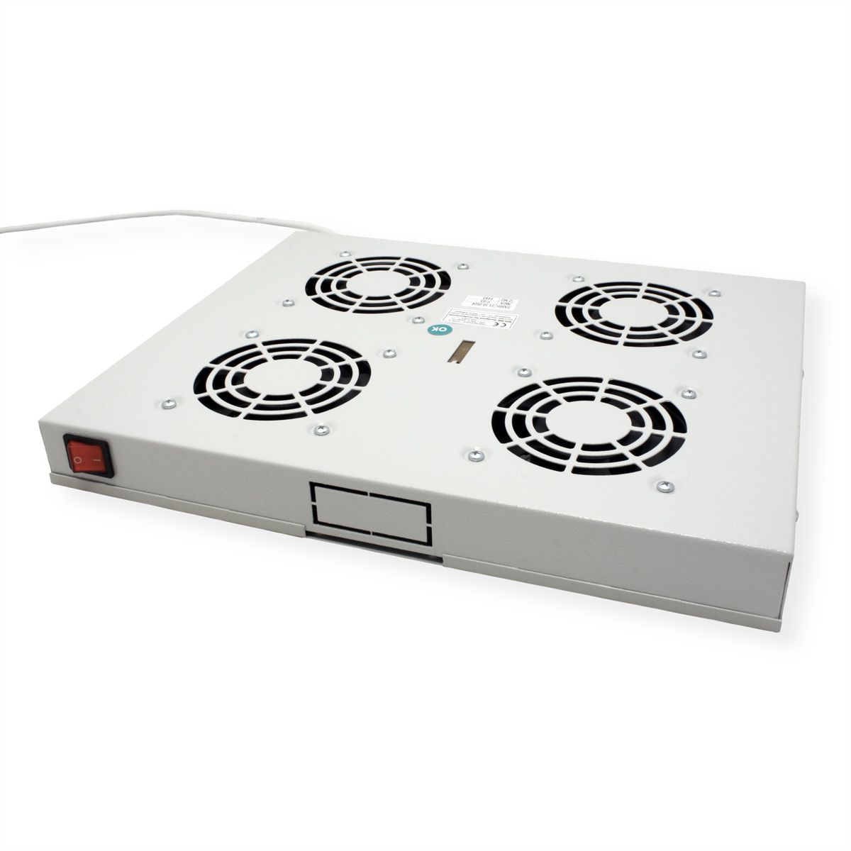 ROLINE 19" Unité de ventilation, 4 ventilateurs, Thermostat gris