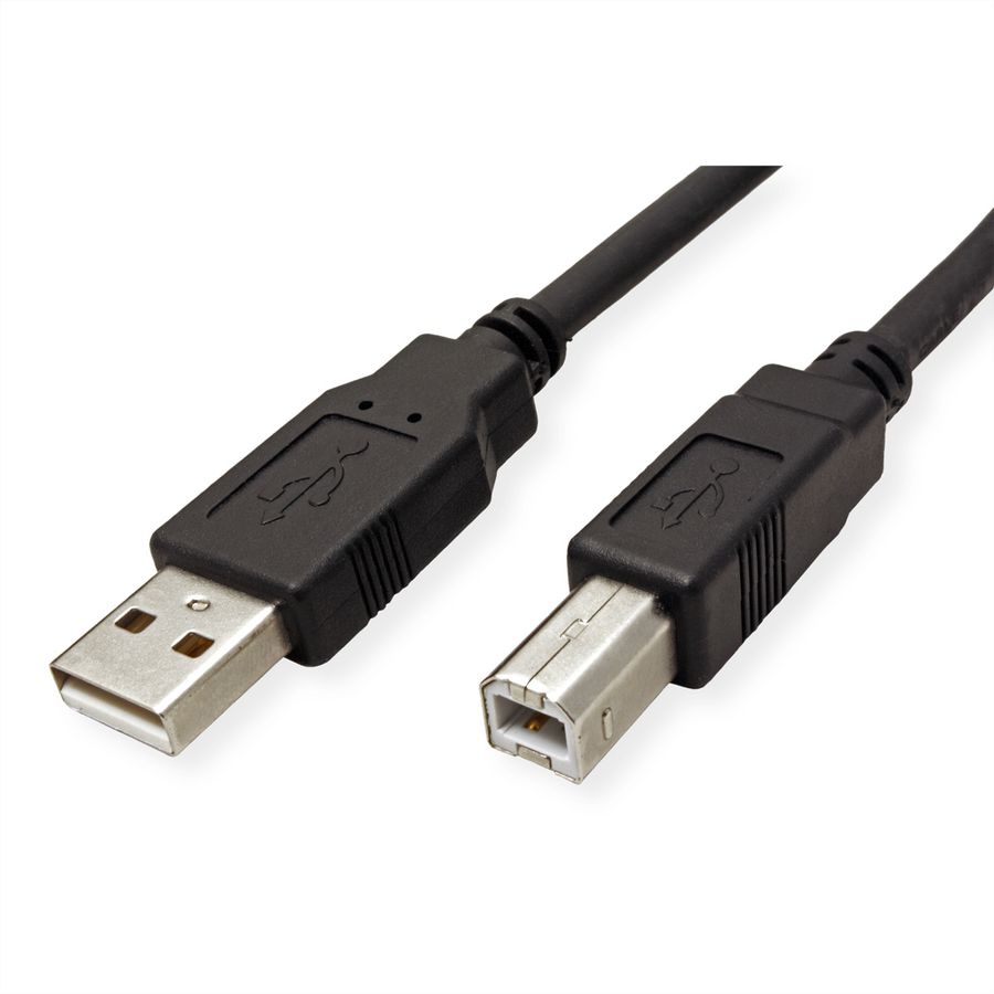 ROLINE GREEN Câble USB 2.0, Type A-B, noir, 0,8 m