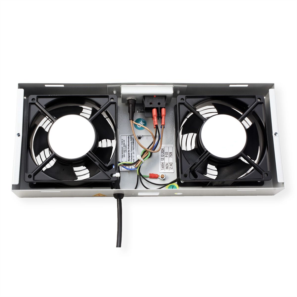 ROLINE Unité de ventilation - 2 ventilateurs, thermostat , pour Boîtier mural 19", gris