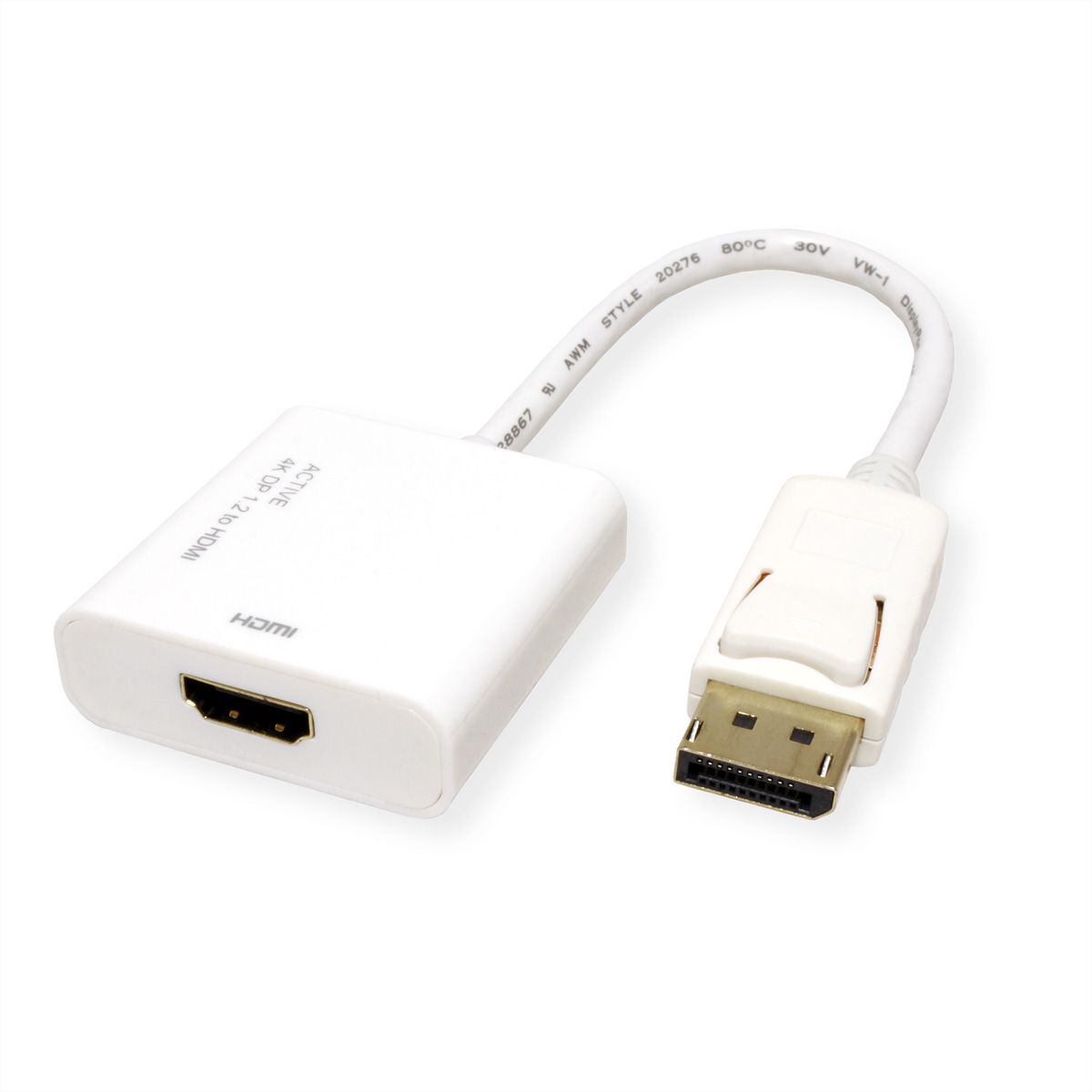 ROLINE Adaptateur DisplayPort - HDMI, actif, v1.2, DP M-HDMI F