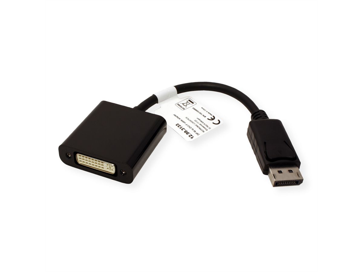 VALUE Adaptateur DisplayPort - DVI, DP M-DVI F, 0,15 m