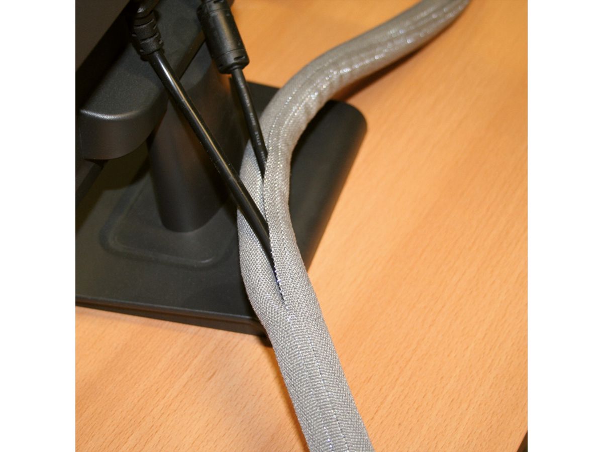 VALUE Tuyau passe-câbles SNAP, gris, 2,5 m