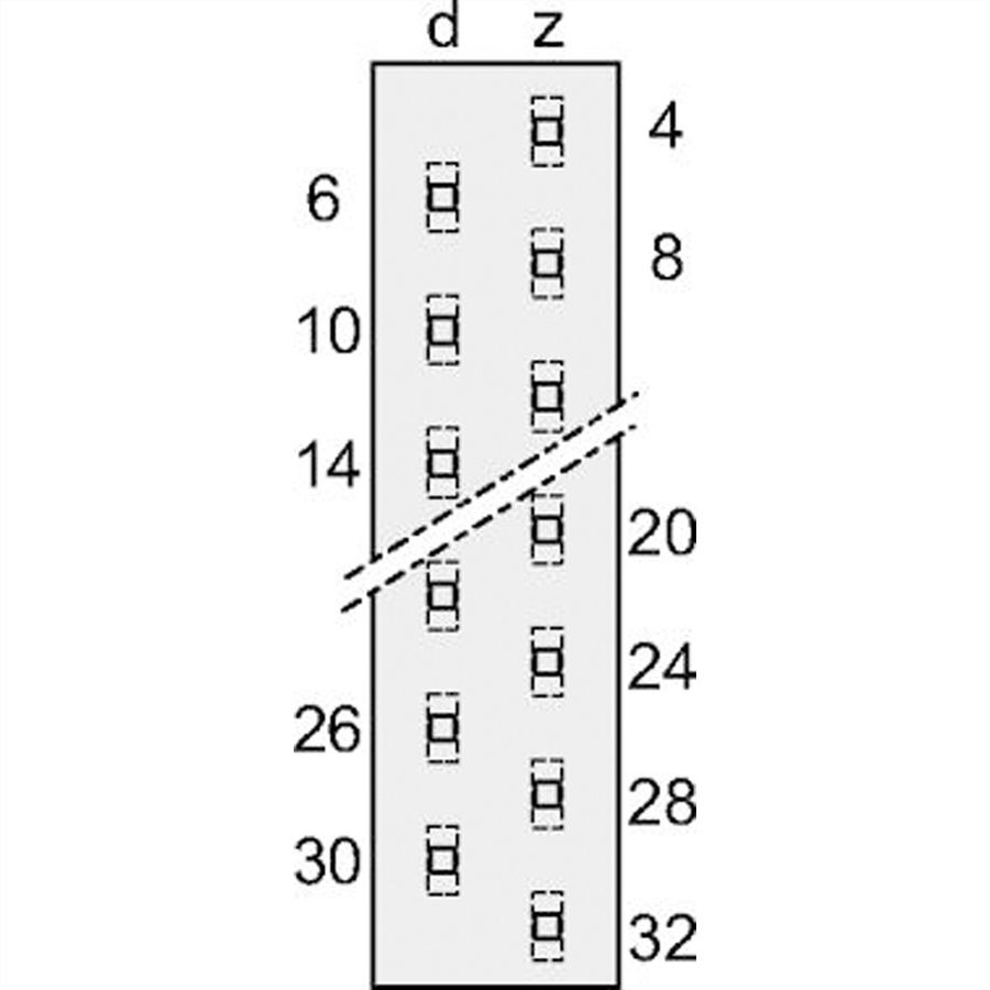 Connecteur SCHROFF Type H, EN 60603, DIN 41612, femelle, 15 contacts, longueur des broches 10.0 mm