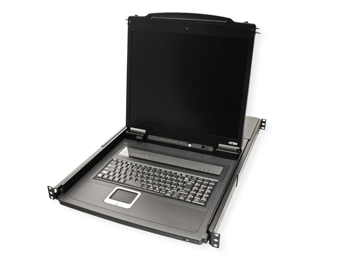 ATEN CL1308N Commutateur KVM, 48cm TFT, VGA, PS/2-USB, 8 ports, US-Layout