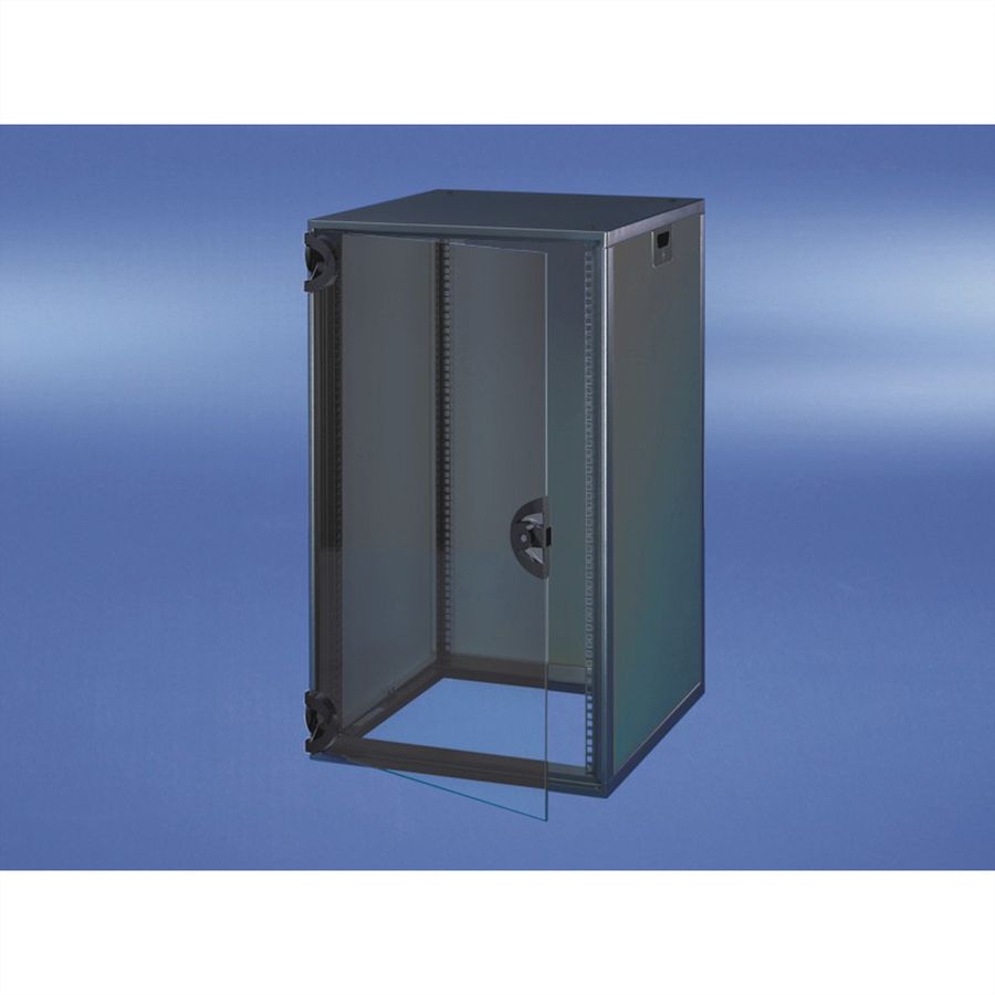 Armoire Novastar SCHROFF avec porte vitrée et panneau arrière, Heavy-Duty, RAL 7021, 1745H 553W 600D