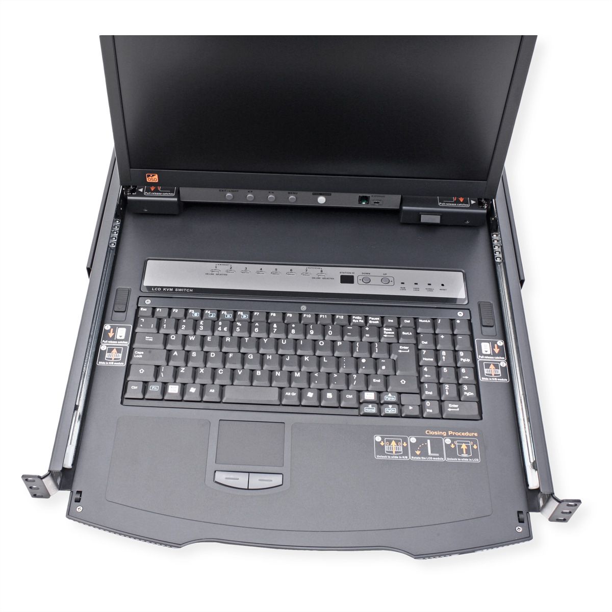 ATEN KL1508AiN Commutateur KVM LCD 48cm 8 ports Multi-Interface Cat 5 sur IP, FR-Layout