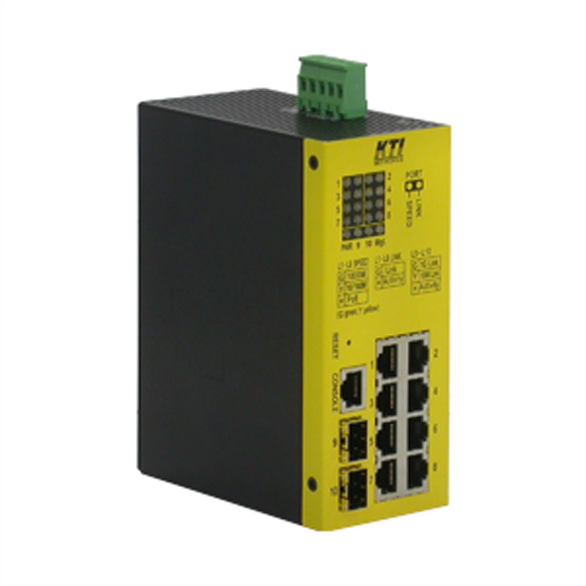 KTI KGS-1064-HP Switch indutriel Gigabit PoE 10 ports, Rail DIN, tous les ports PoE, 2x 100/1000 SFP