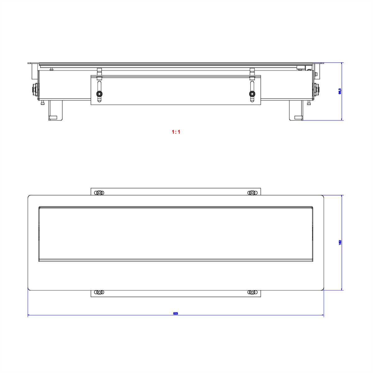 BACHMANN TOP FRAME sur table Unsym 8x RAL9006 boîtier sw
