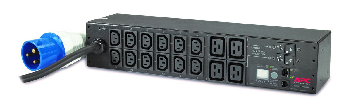 APC AP7822B - Unité d'alimentation rack avec compteur, 2U, 32 A, 230 V, 12xC13-4xC19