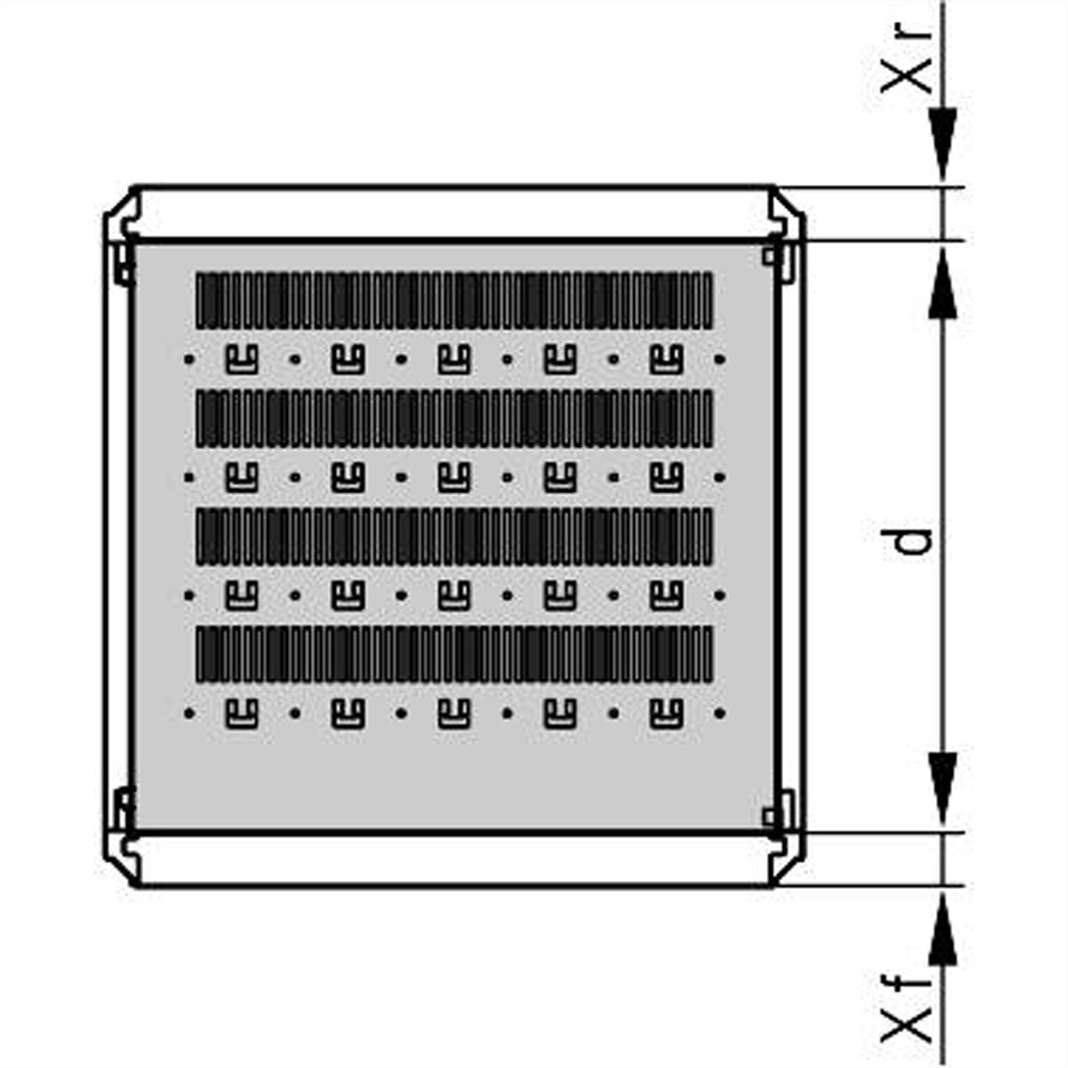 Étagère varistar SCHROFF, fixe, 75 kg, RAL 7035, 800W 1200D