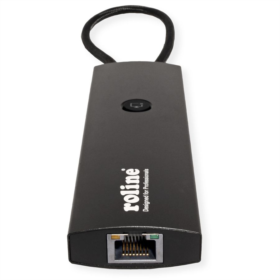 ROLINE Station d'accueil USB 3.2 Gen 2 type C multiports, HDMI 4K60, USB 3.2 Gen2, USB-C PD, LAN, SD-Card Reader