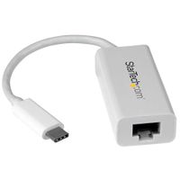 StarTech.com Adaptateur USB-C vers Gigabit Ethernet - Blanc - Compatible Thunderbolt 3 - Windows et Mac - Convertisseur Réseau LAN RJ45