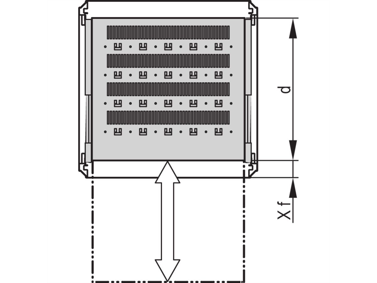 Étagère universelle télescopique SCHROFF pour Varistar, Novastar, Eurorack, 70 kg, RAL 7035, 800W 800D