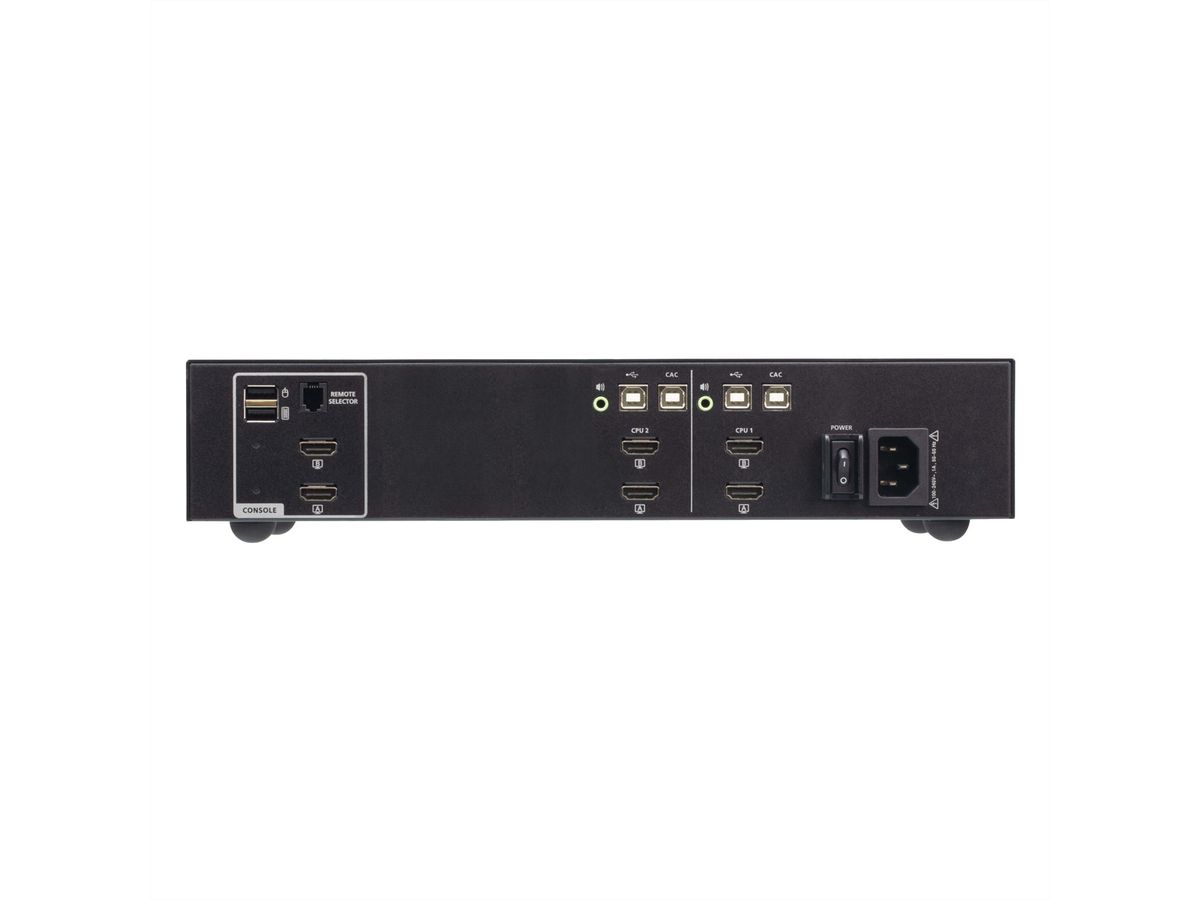 ATEN CS1142H4C Commutateur KVM sécurisé à double écran HDMI 2 ports USB avec CAC